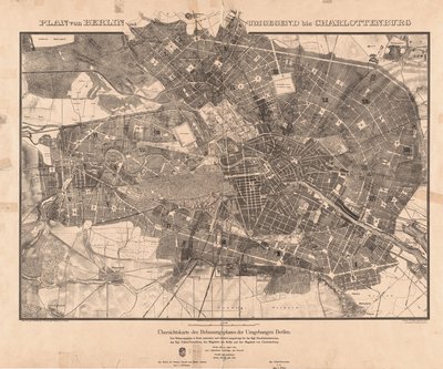 Übersichtskarte des Bebauungsplanes der Umgebung Berlins von Ferdinand Boehm